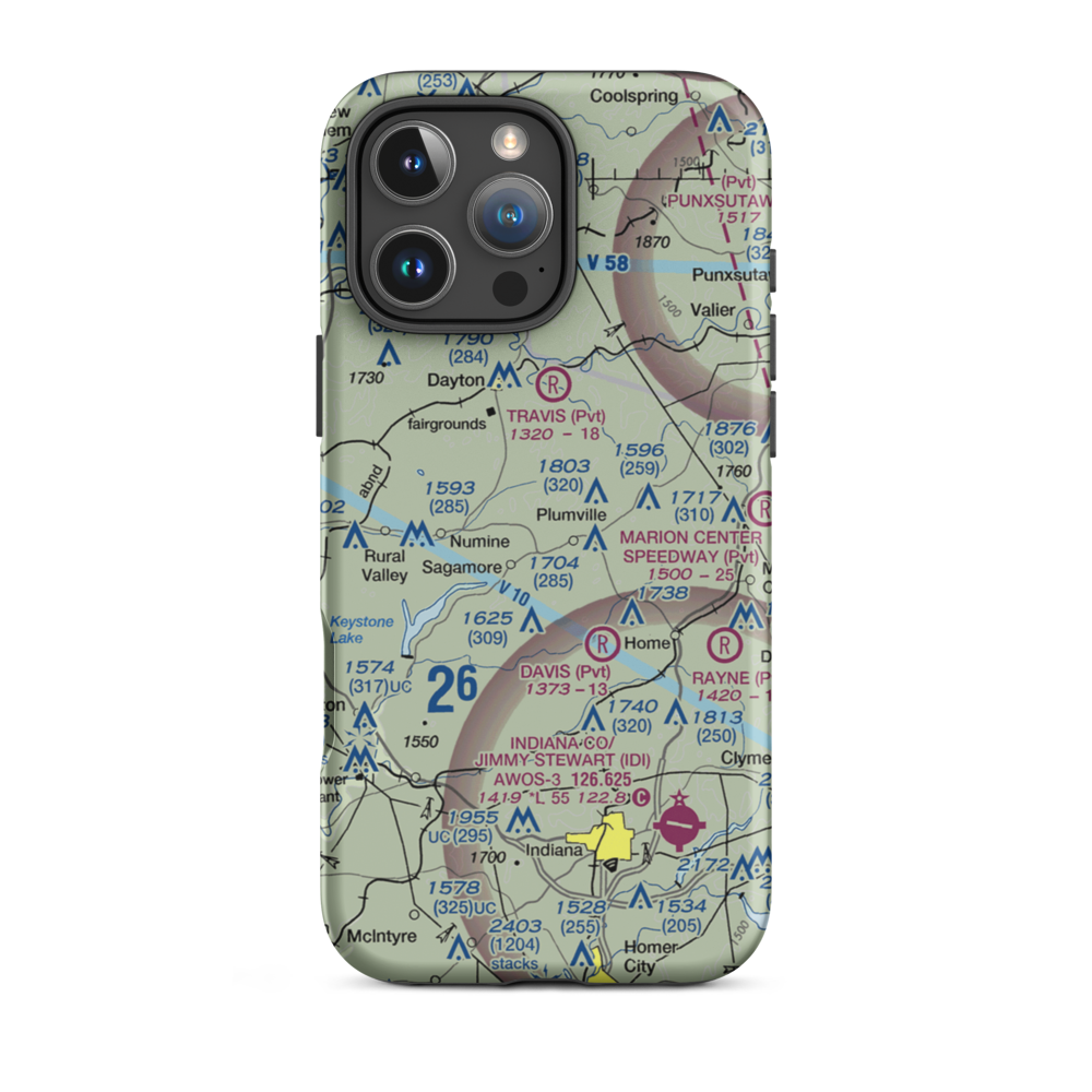 Skunk Hollow Airport (PN83) VFR Sectional  Tough iPhone Case iPhone 16 Pro Max model shown