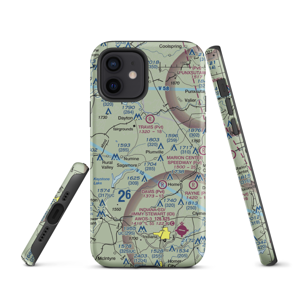 Skunk Hollow Airport (PN83) VFR Sectional  Tough iPhone Case iPhone 12 model shown