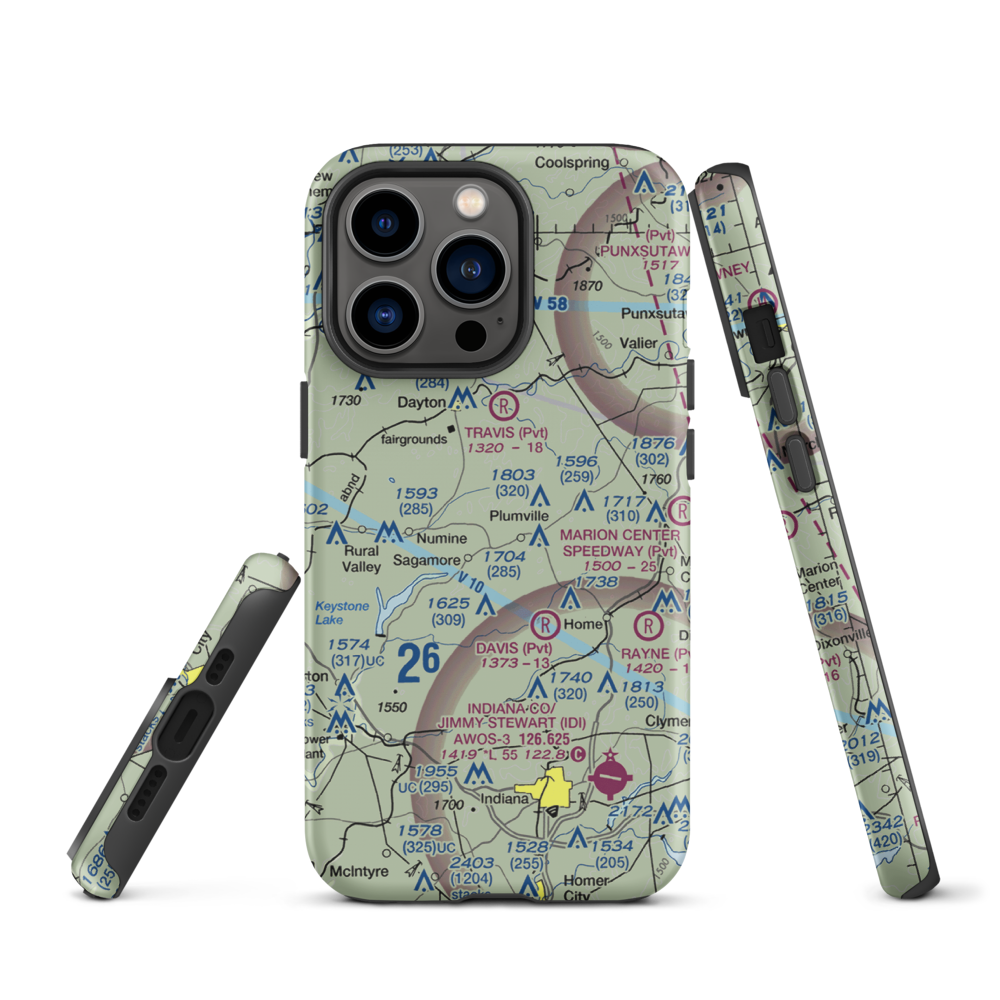 Skunk Hollow Airport (PN83) VFR Sectional  Tough iPhone Case iPhone 13 Pro model shown