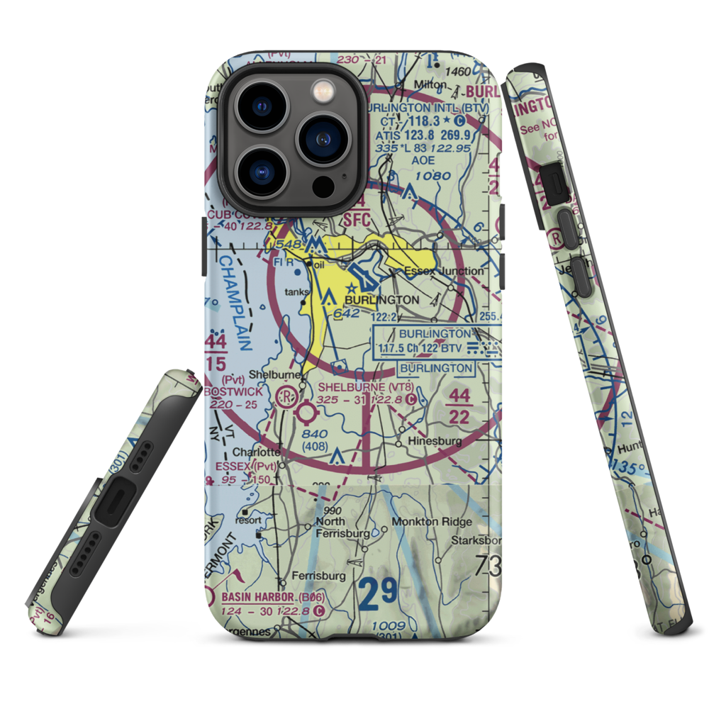 Sky Acres Airport (VT25) VFR Sectional  Tough iPhone Case iPhone 13 Pro Max model shown