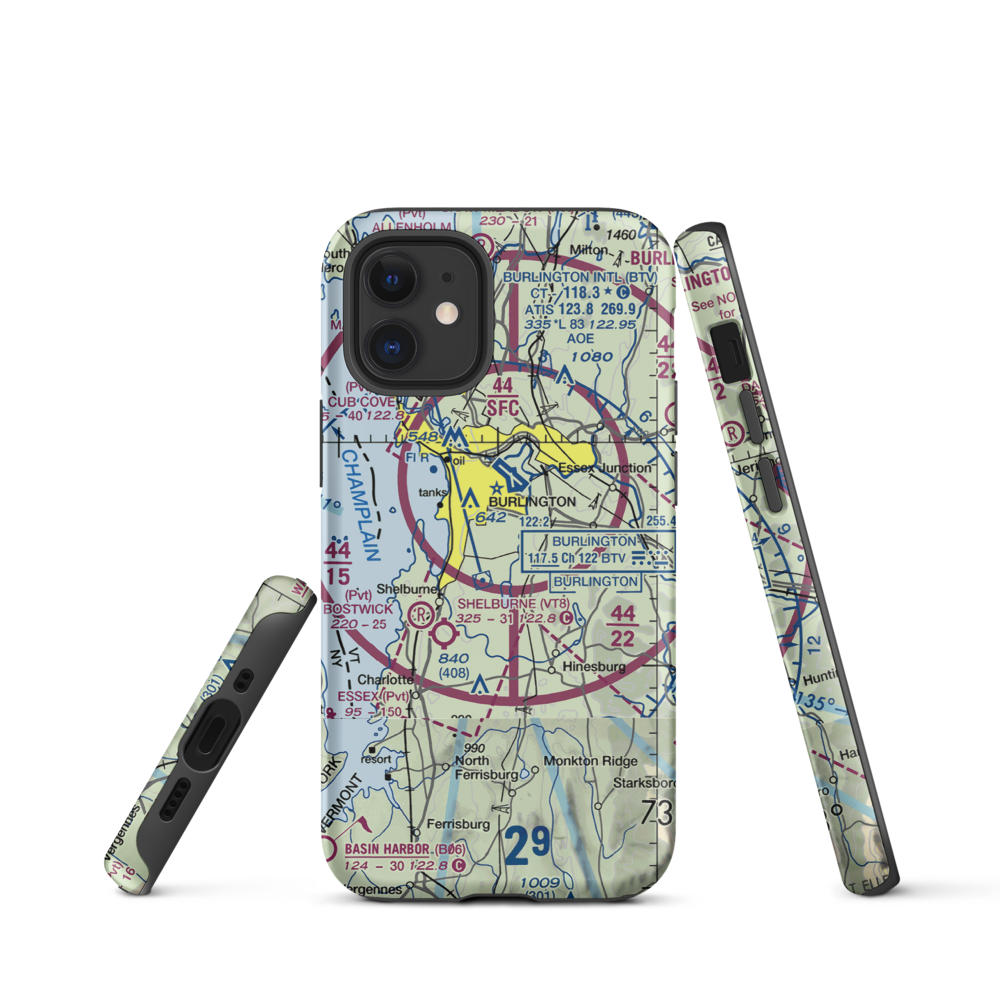 Sky Acres Airport (VT25) VFR Sectional  Tough iPhone Case iPhone 12 mini model shown