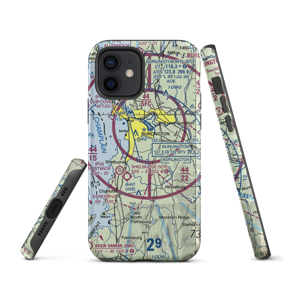 Sky Acres Airport (VT25) VFR Sectional  Tough iPhone Case iPhone 12 model shown