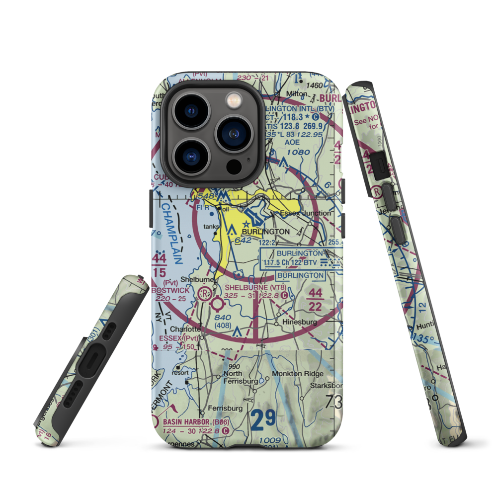 Sky Acres Airport (VT25) VFR Sectional  Tough iPhone Case iPhone 13 Pro model shown