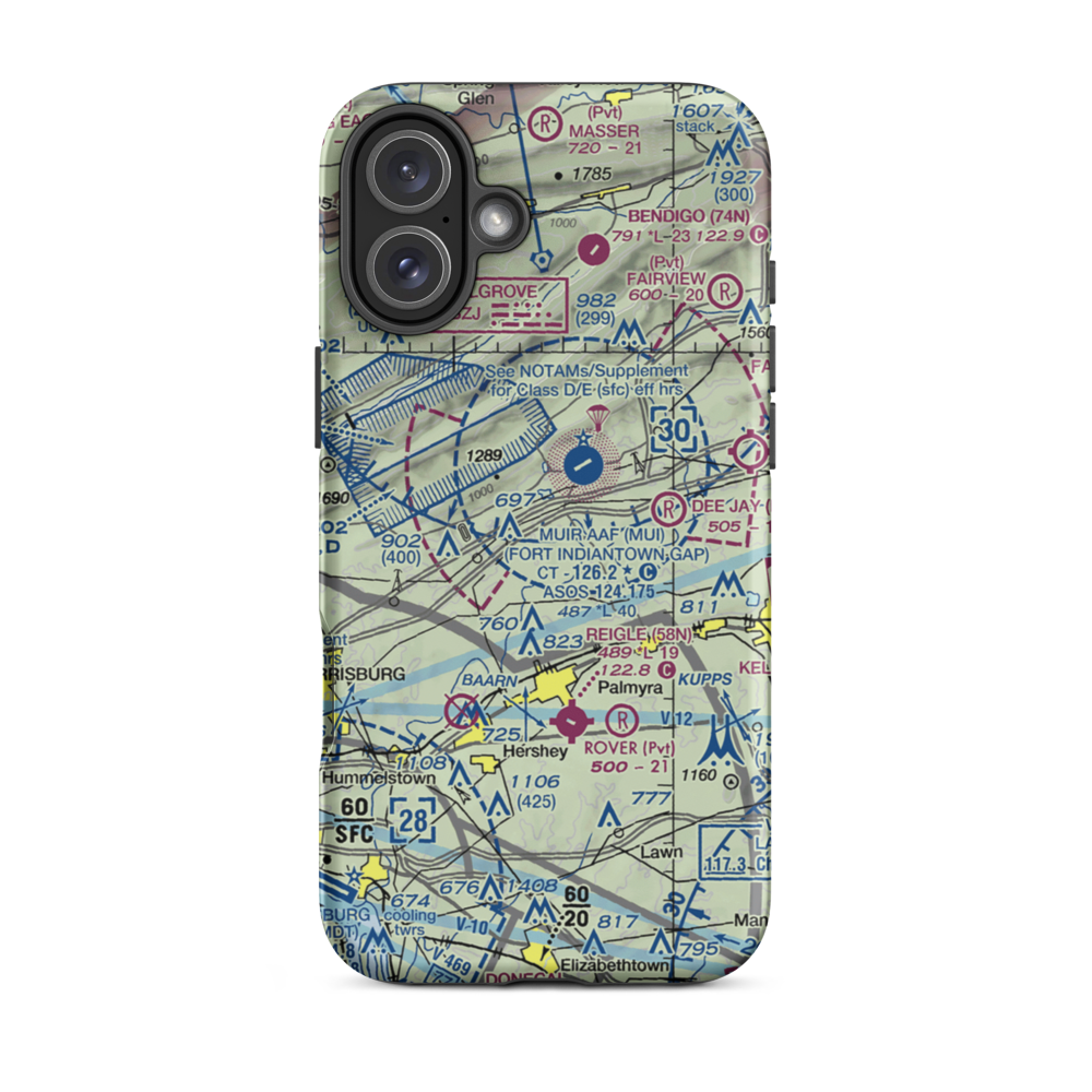 Sky Classics Field (7PS4) VFR Sectional  Tough iPhone Case iPhone 16 Plus model shown