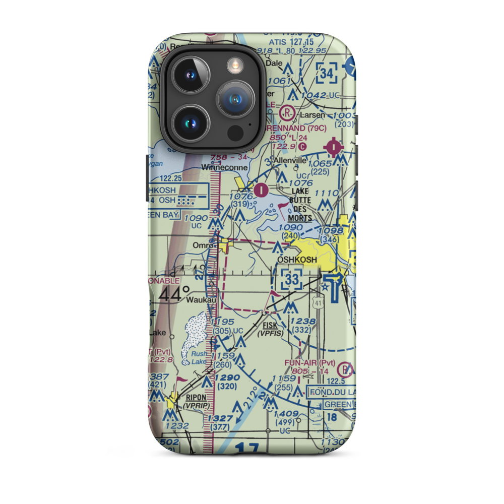 Sky Diving Airport (64WI) VFR Sectional  Tough iPhone Case iPhone 16 Pro Max model shown