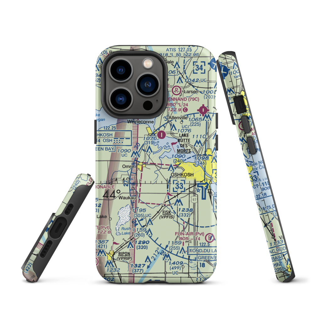 Sky Diving Airport (64WI) VFR Sectional  Tough iPhone Case iPhone 13 Pro model shown