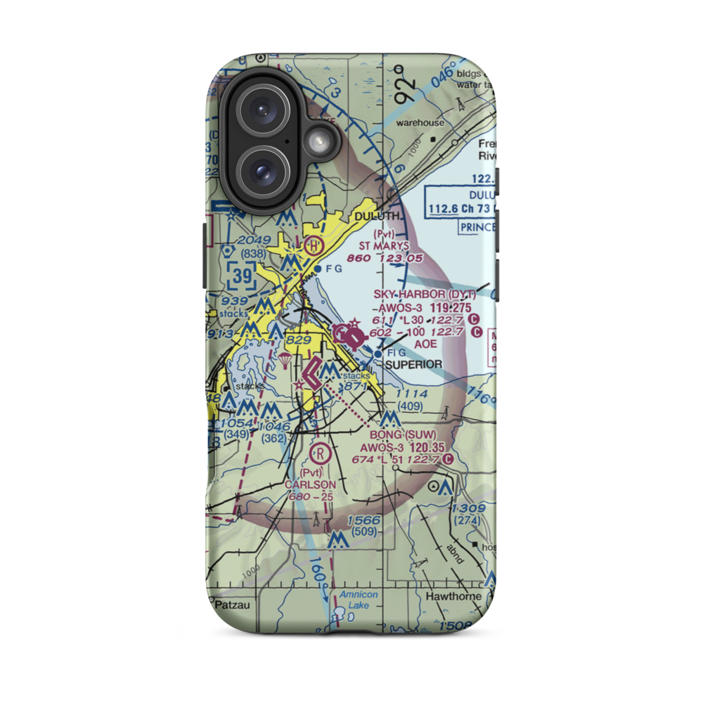 Sky Harbor Airport (DYT) VFR Sectional  Tough iPhone Case iPhone 16 Plus model shown