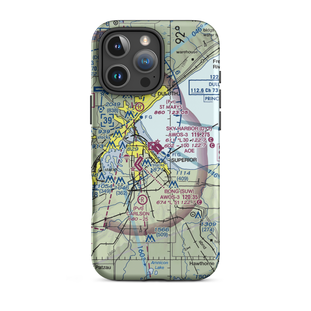 Sky Harbor Airport (DYT) VFR Sectional  Tough iPhone Case iPhone 16 Pro Max model shown