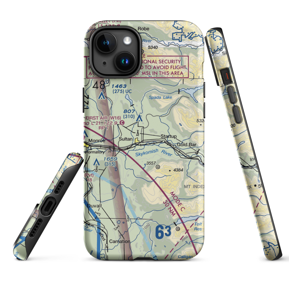Sky Harbor Airport (S86) VFR Sectional  Tough iPhone Case iPhone 15 Plus model shown