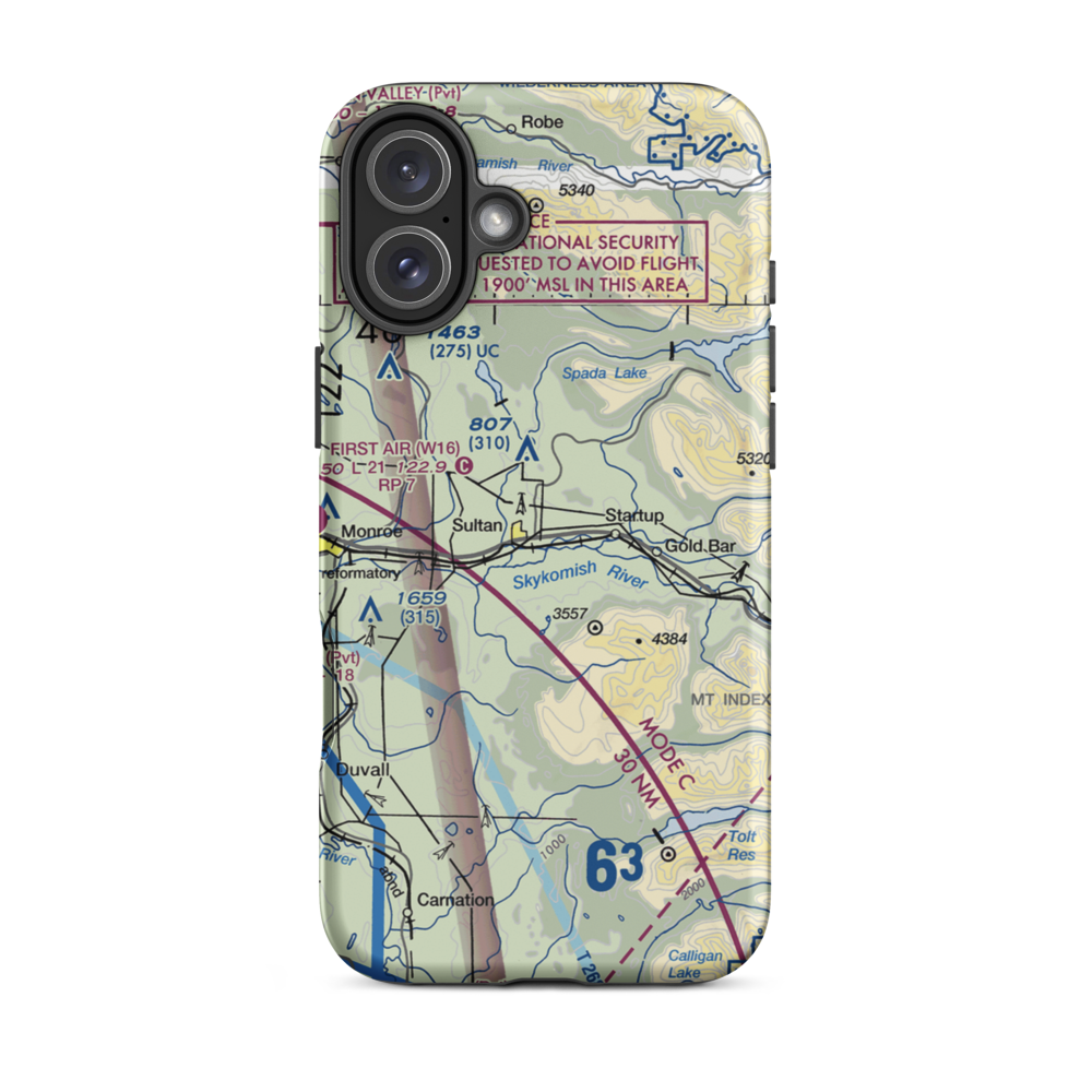 Sky Harbor Airport (S86) VFR Sectional  Tough iPhone Case iPhone 16 Plus model shown