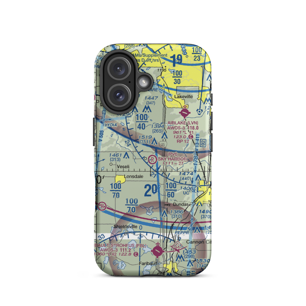 Sky Harbor Residential Airpark (1MN8) VFR Sectional  Tough iPhone Case iPhone 16 model shown