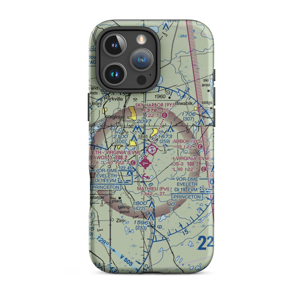 Sky Harbor Seaplane Base (9Y5) VFR Sectional  Tough iPhone Case iPhone 16 Pro Max model shown