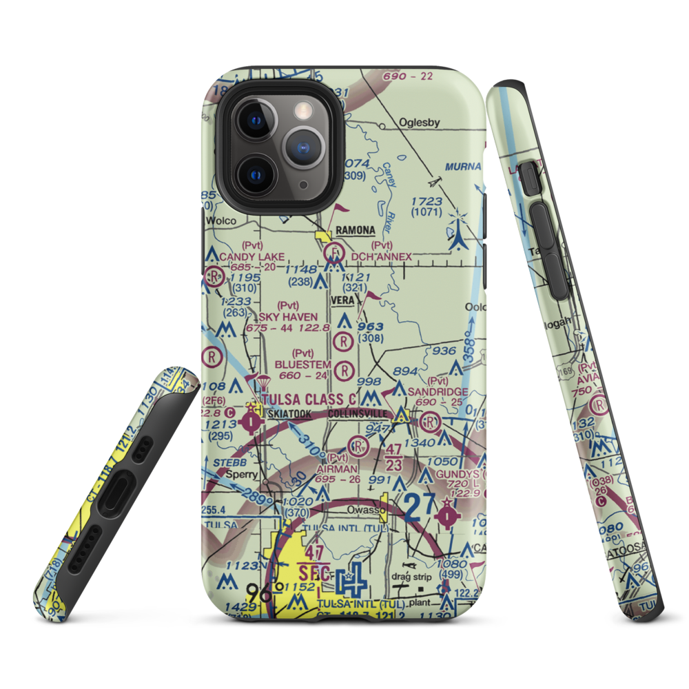 Sky Haven Airpark/Sellmeyer Field (OK01) VFR Sectional  Tough iPhone Case iPhone 11 Pro model shown