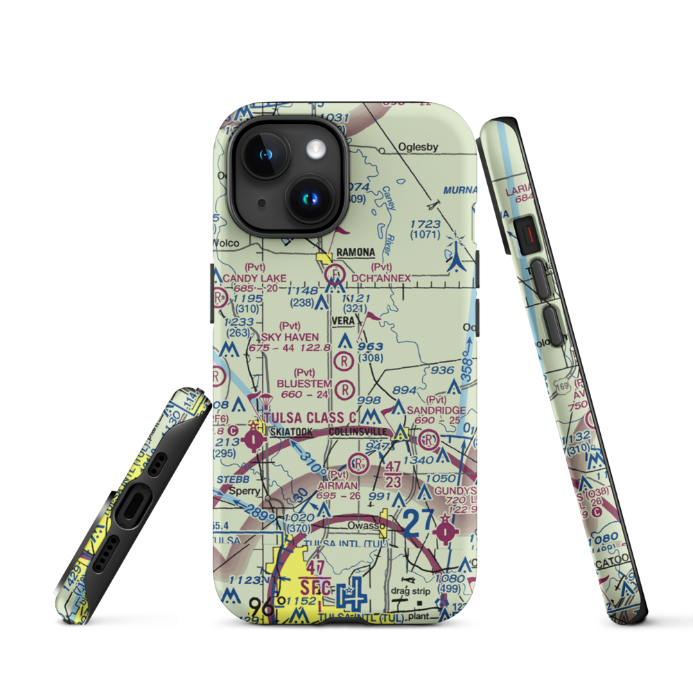 Sky Haven Airpark/Sellmeyer Field (OK01) VFR Sectional  Tough iPhone Case iPhone 15 model shown