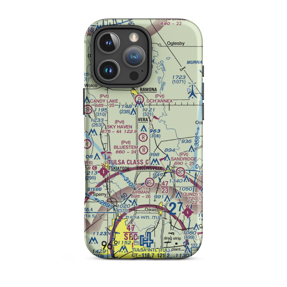 Sky Haven Airpark/Sellmeyer Field (OK01) VFR Sectional  Tough iPhone Case iPhone 16 Pro Max model shown