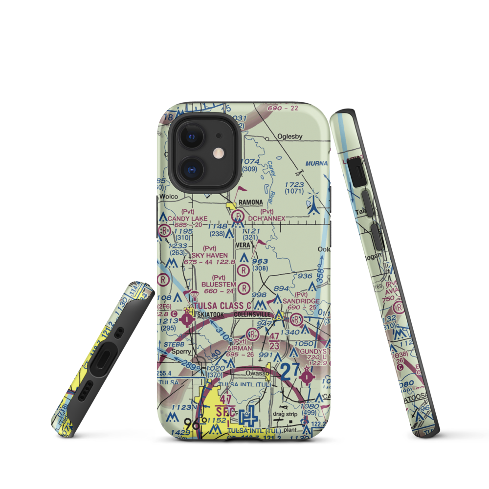 Sky Haven Airpark/Sellmeyer Field (OK01) VFR Sectional  Tough iPhone Case iPhone 12 mini model shown