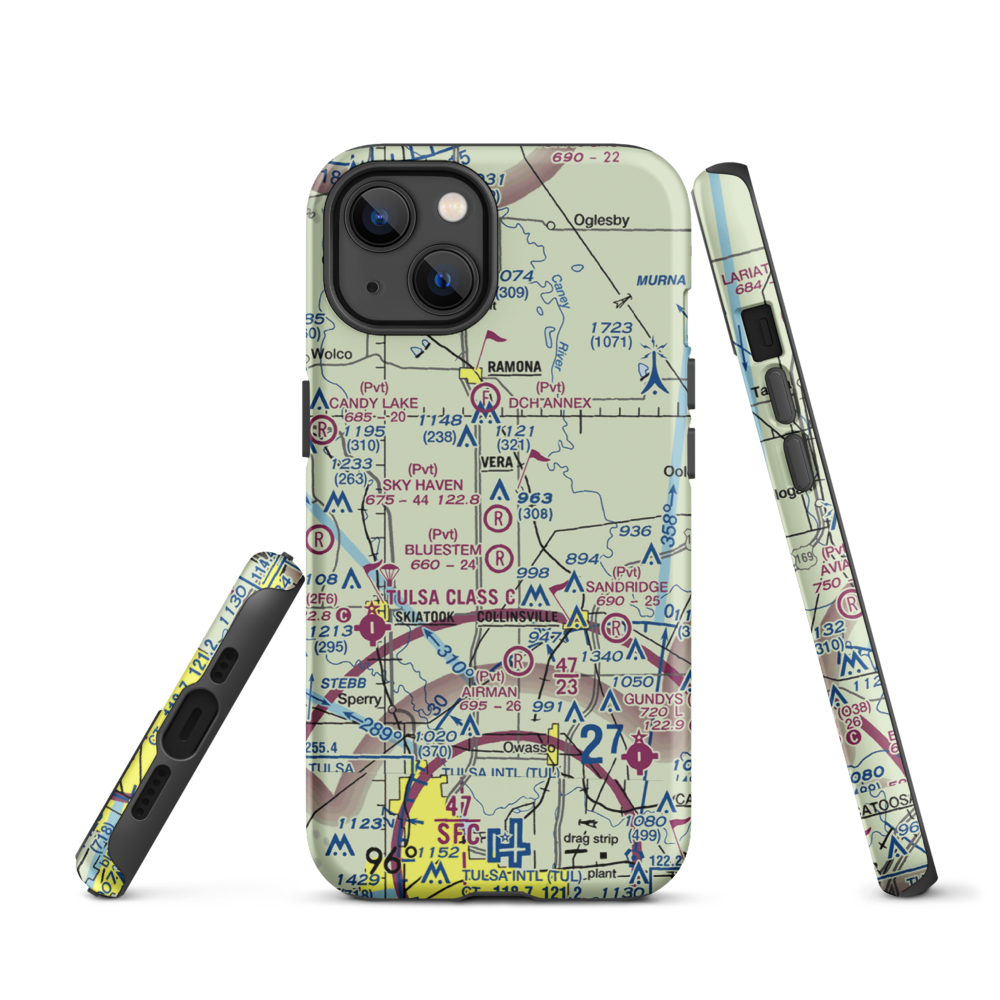 Sky Haven Airpark/Sellmeyer Field (OK01) VFR Sectional  Tough iPhone Case iPhone 13 model shown