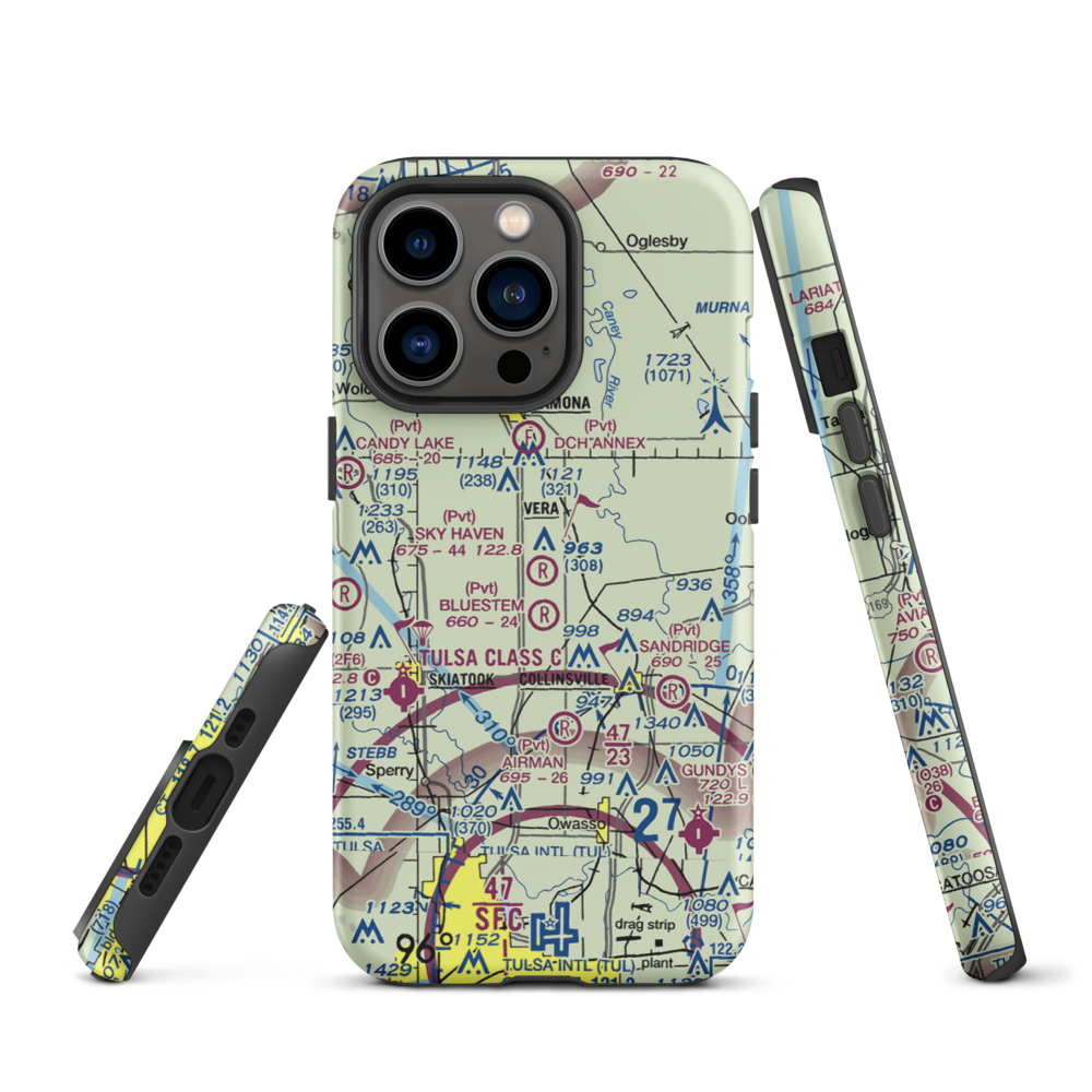 Sky Haven Airpark/Sellmeyer Field (OK01) VFR Sectional  Tough iPhone Case iPhone 13 Pro model shown