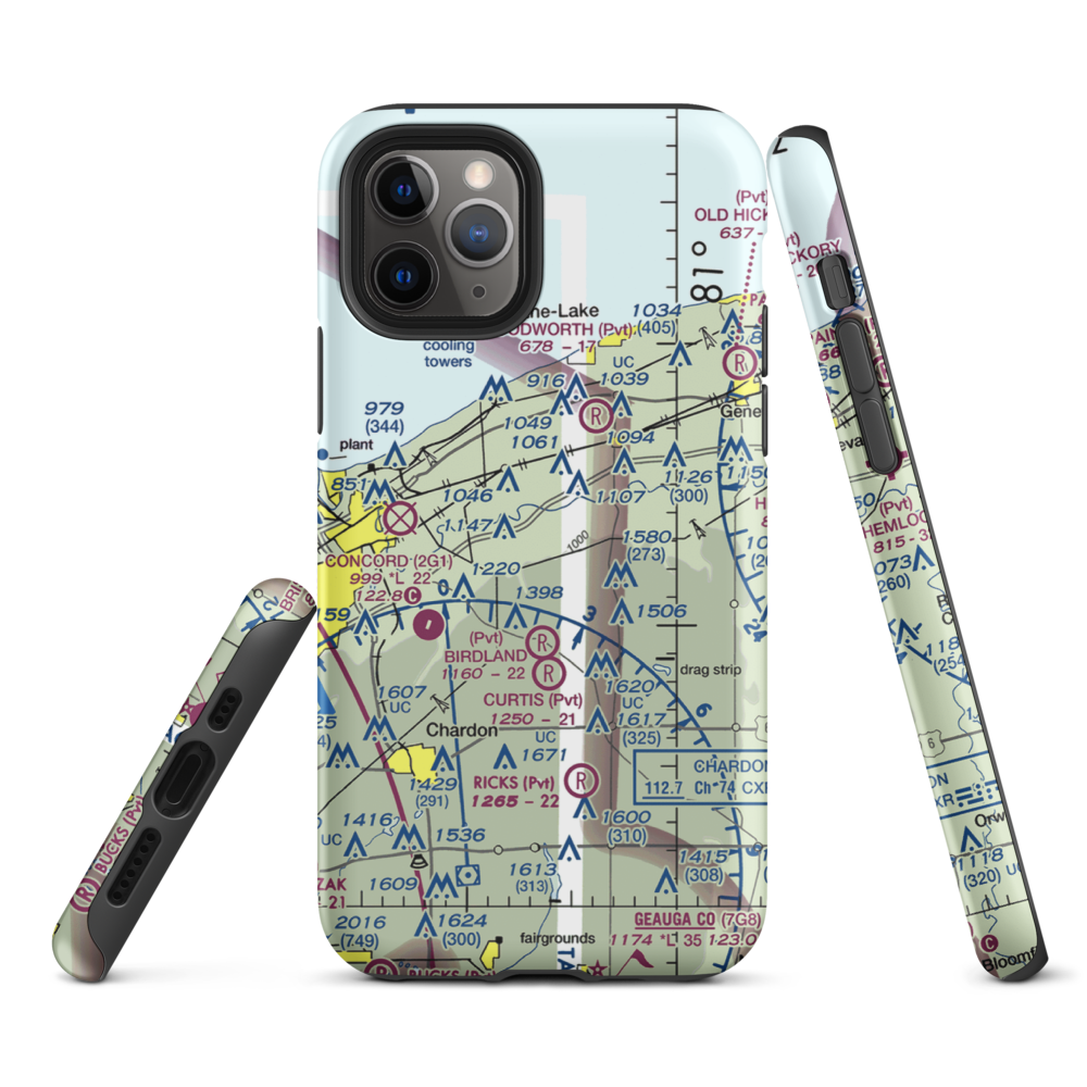 Sky Haven Airport (4OH1) VFR Sectional  Tough iPhone Case iPhone 11 Pro model shown