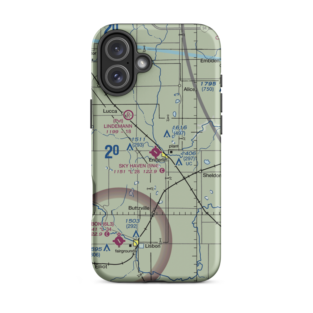 Sky Haven Airport (5N4) VFR Sectional  Tough iPhone Case iPhone 16 Plus model shown