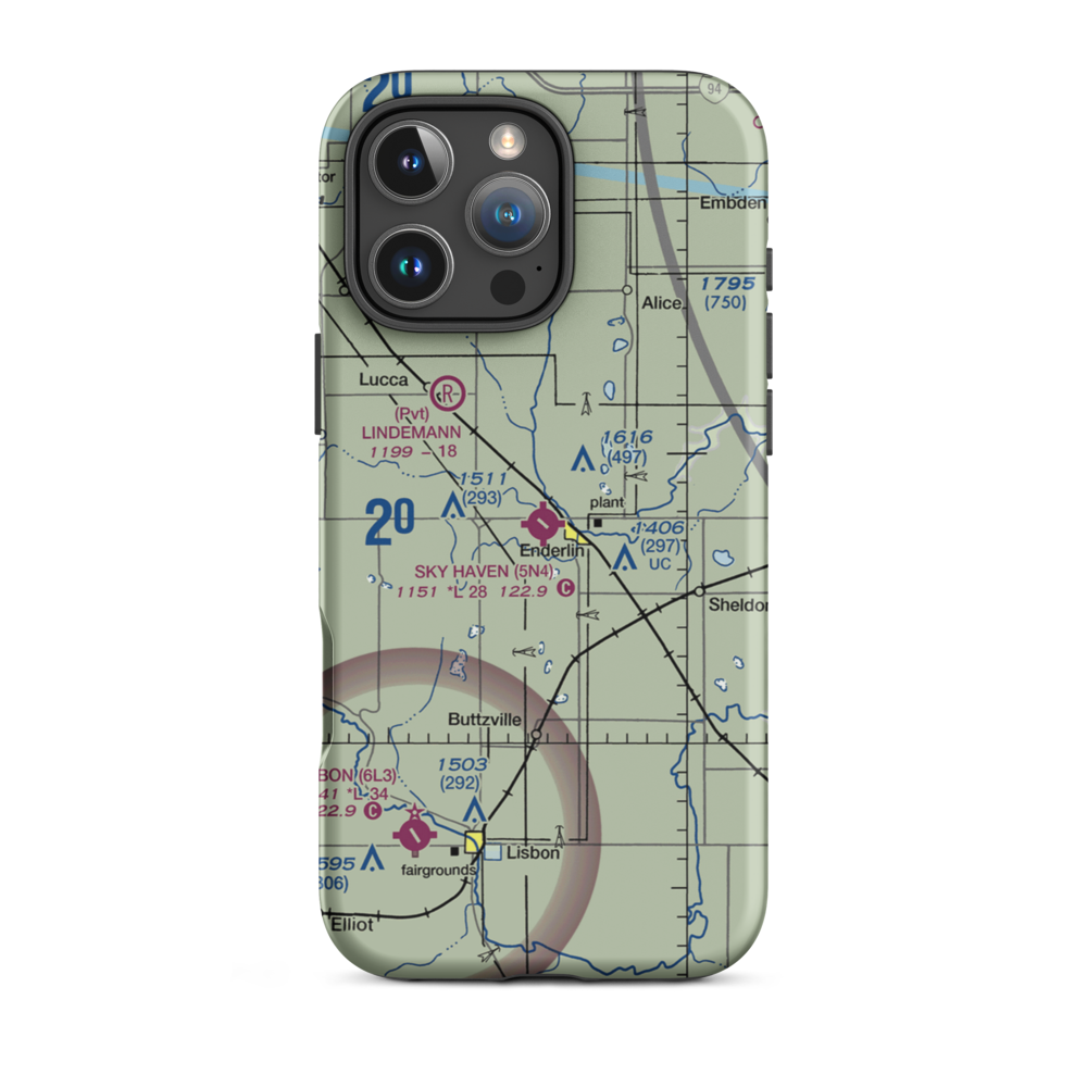 Sky Haven Airport (5N4) VFR Sectional  Tough iPhone Case iPhone 16 Pro Max model shown