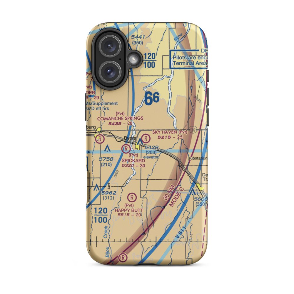 Sky Haven Airport (CO17) VFR Sectional  Tough iPhone Case iPhone 16 Plus model shown