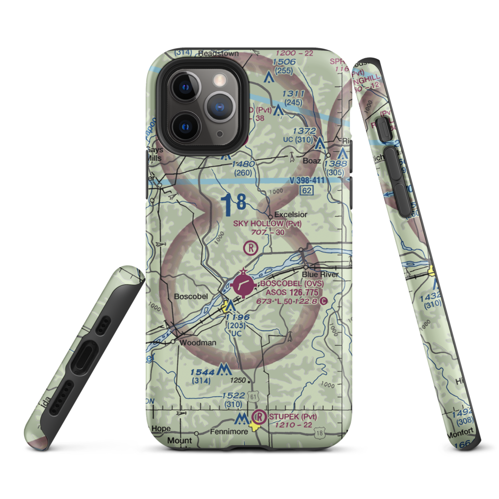 Sky Hollow Airport (WS91) VFR Sectional  Tough iPhone Case iPhone 11 Pro model shown