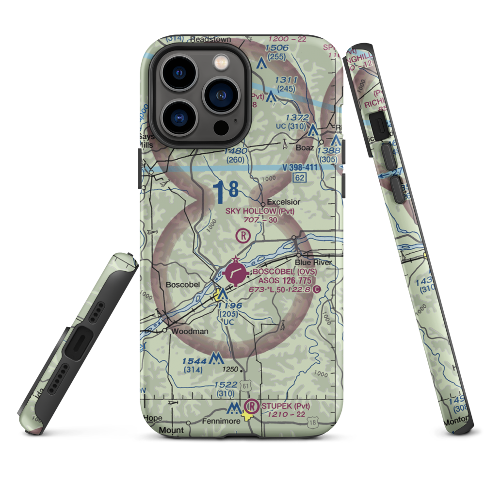 Sky Hollow Airport (WS91) VFR Sectional  Tough iPhone Case iPhone 13 Pro Max model shown