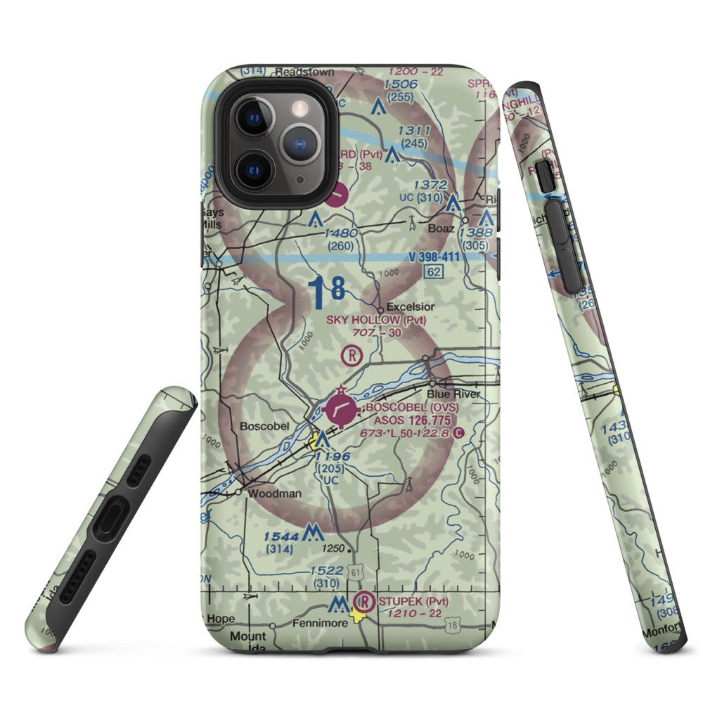 Sky Hollow Airport (WS91) VFR Sectional  Tough iPhone Case iPhone 11 Pro Max model shown