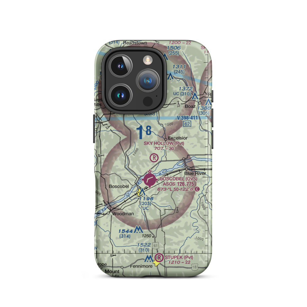 Sky Hollow Airport (WS91) VFR Sectional  Tough iPhone Case iPhone 16 Pro model shown