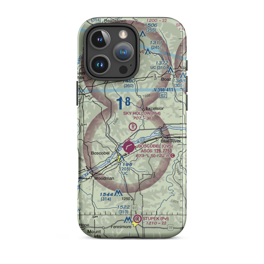 Sky Hollow Airport (WS91) VFR Sectional  Tough iPhone Case iPhone 16 Pro Max model shown