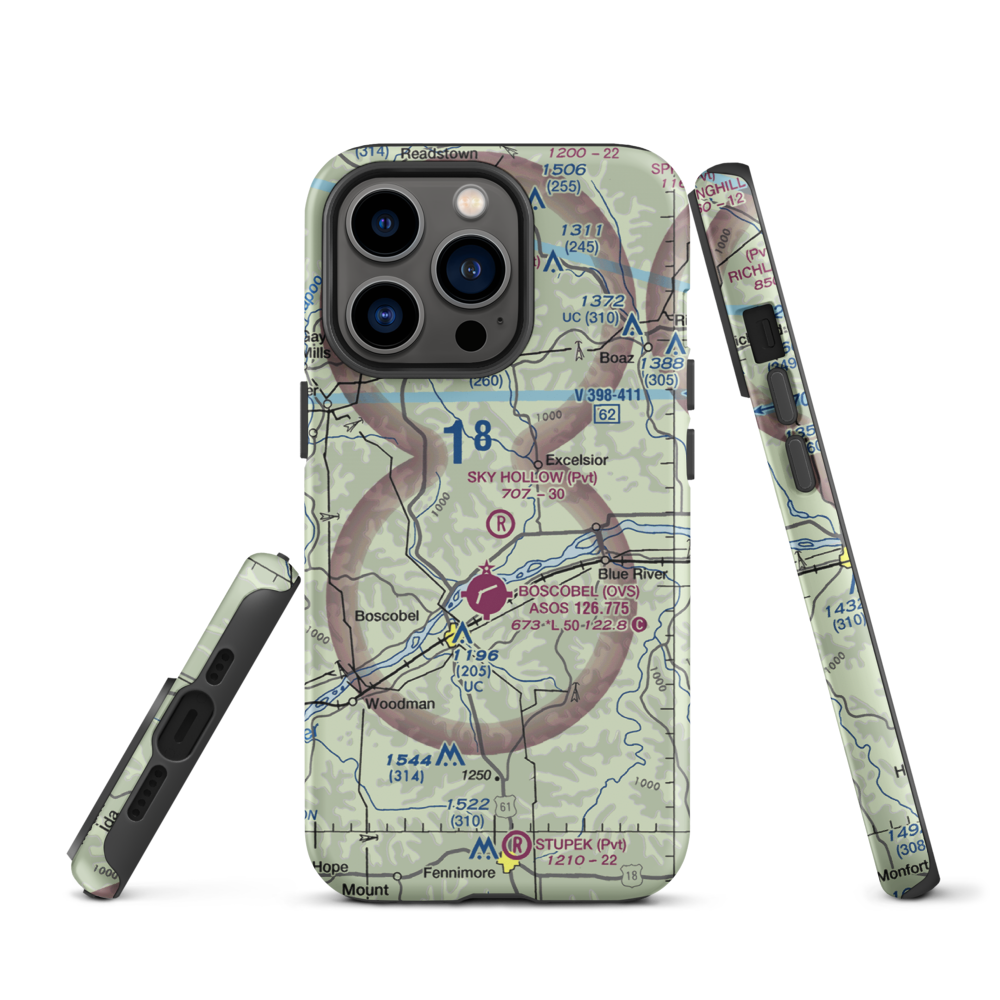 Sky Hollow Airport (WS91) VFR Sectional  Tough iPhone Case iPhone 13 Pro model shown
