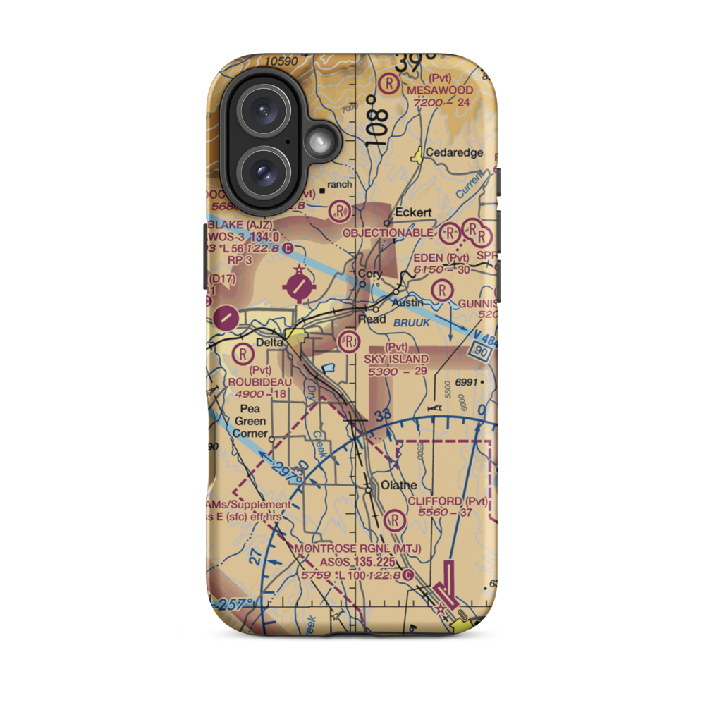 Sky Island Ranch Airport (3CO0) VFR Sectional  Tough iPhone Case iPhone 16 Plus model shown
