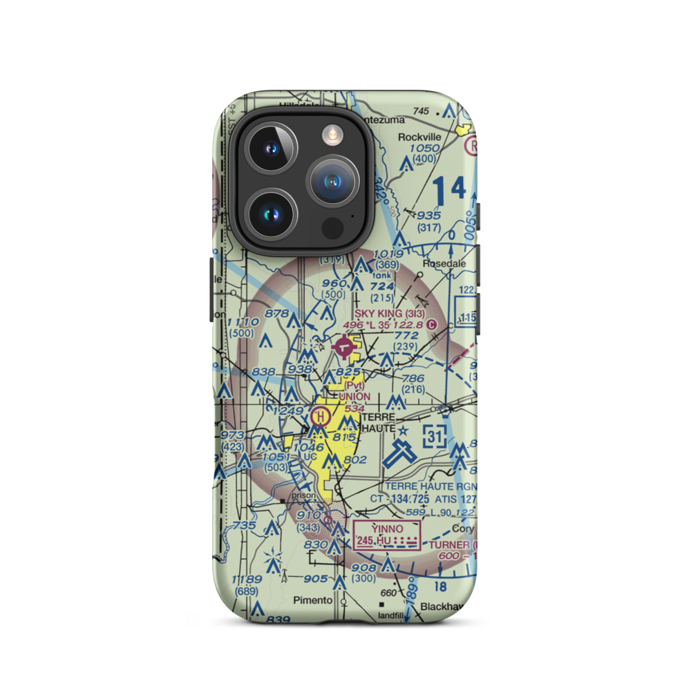 Sky King Airport (3I3) VFR Sectional  Tough iPhone Case iPhone 16 Pro model shown