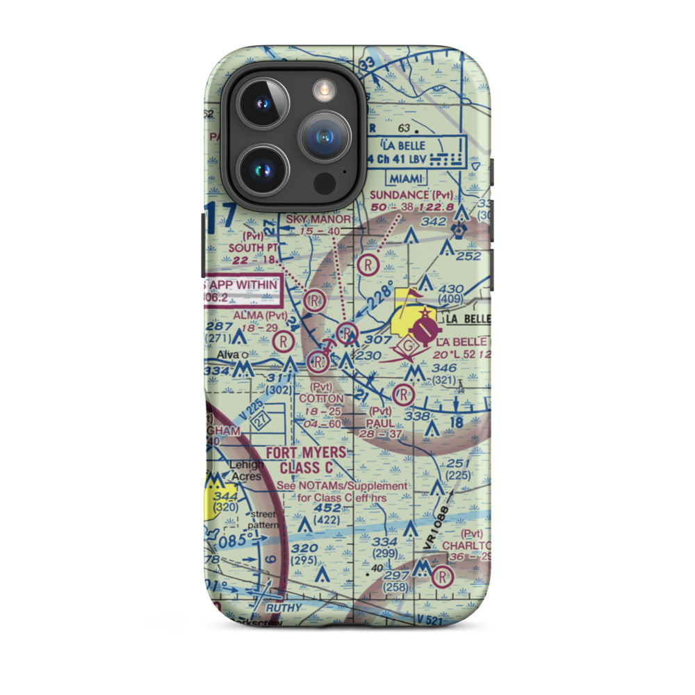 Sky Manor Airport (FA51) VFR Sectional  Tough iPhone Case iPhone 16 Pro Max model shown