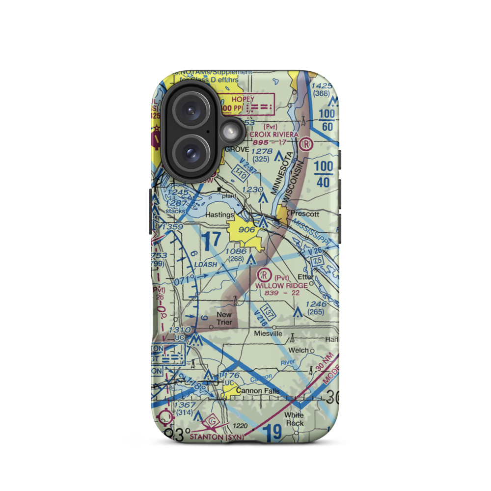 Sky Meadow Airport (MN58) VFR Sectional  Tough iPhone Case iPhone 16 model shown