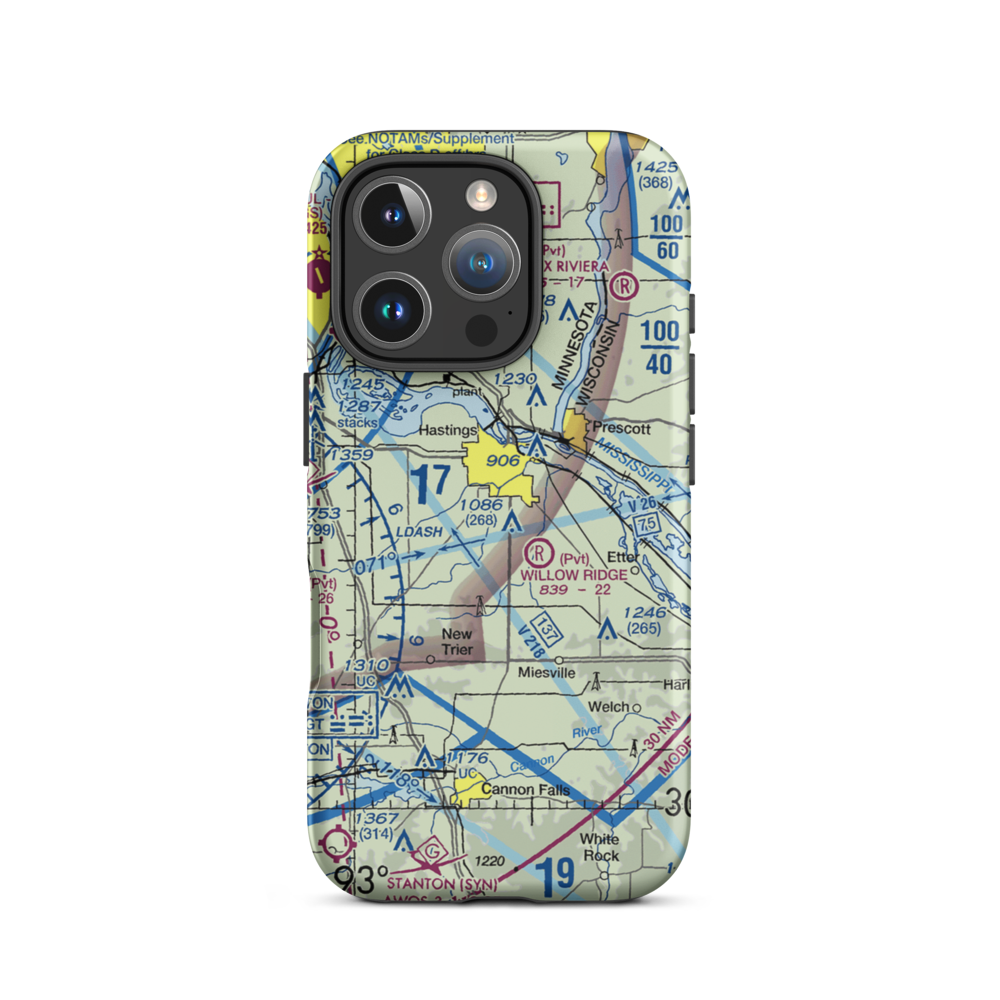 Sky Meadow Airport (MN58) VFR Sectional  Tough iPhone Case iPhone 16 Pro model shown