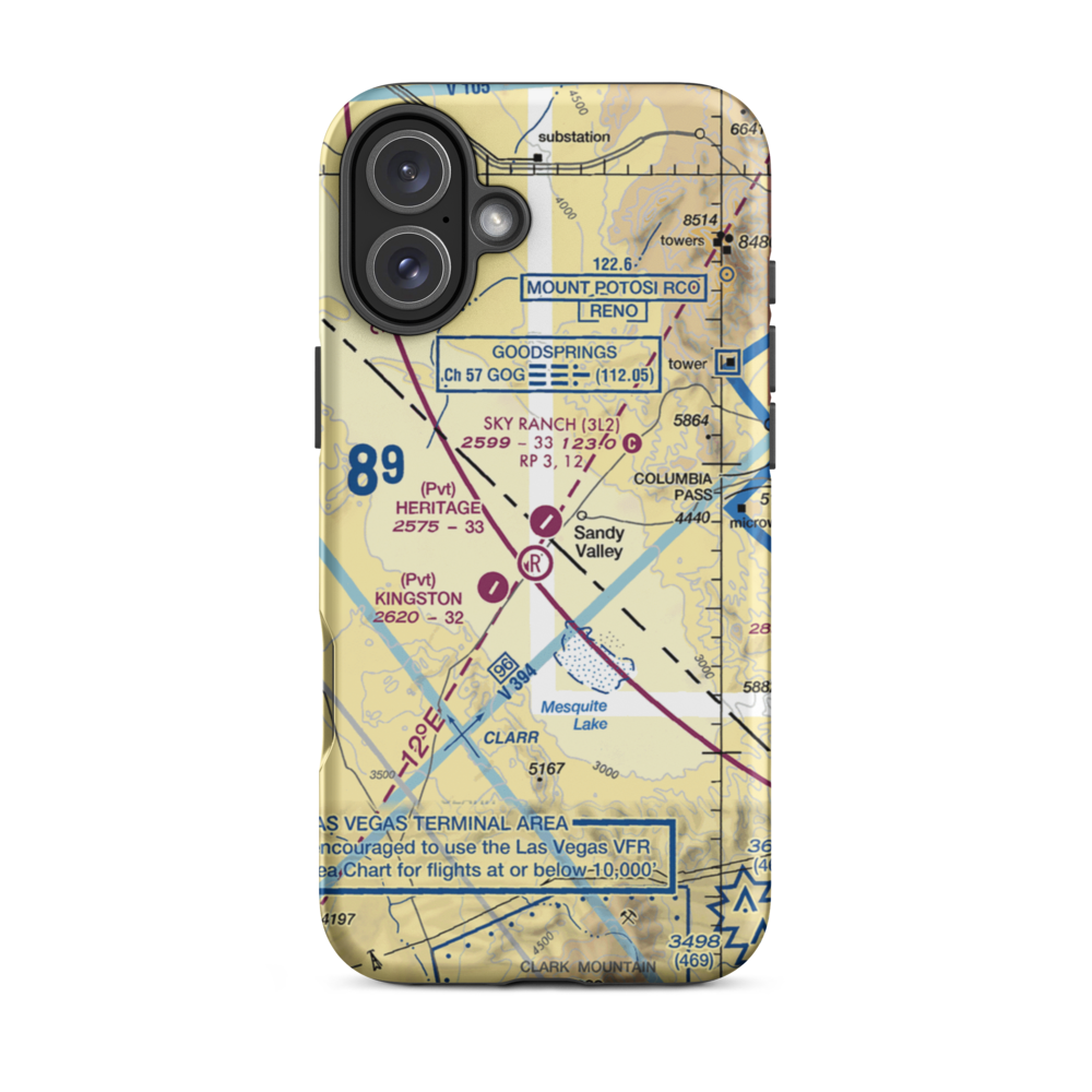 Sky Ranch Airport (3L2) VFR Sectional  Tough iPhone Case iPhone 16 Plus model shown