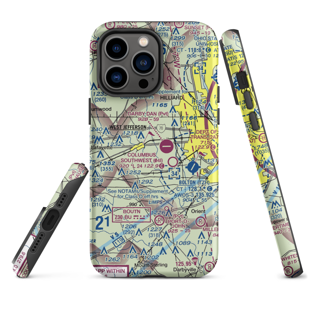 Sky Ranch Airport (49OH) VFR Sectional  Tough iPhone Case iPhone 14 Pro Max model shown