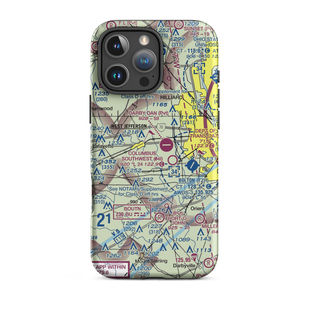 Sky Ranch Airport (49OH) VFR Sectional  Tough iPhone Case iPhone 16 Pro Max model shown