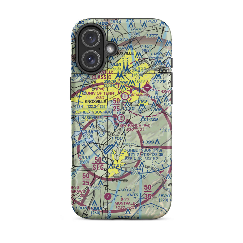 Sky Ranch Airport (TN98) VFR Sectional  Tough iPhone Case iPhone 16 Plus model shown