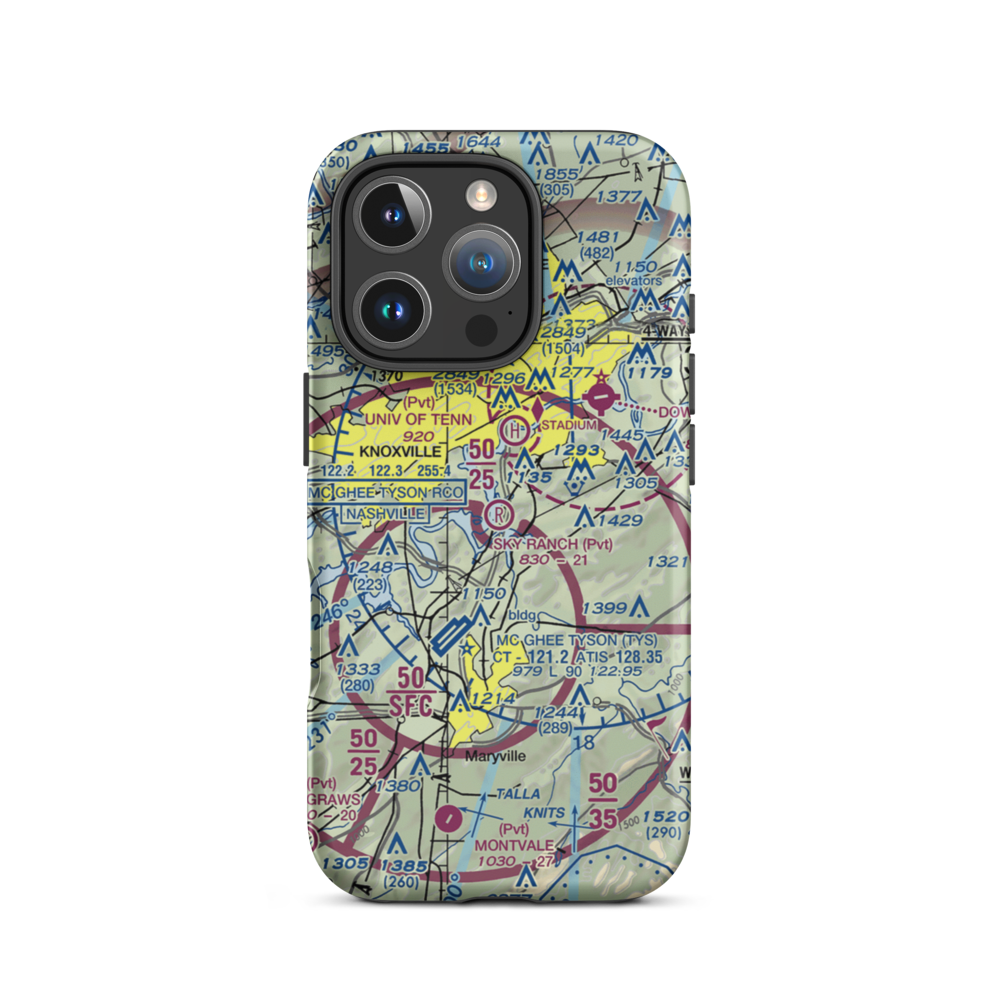 Sky Ranch Airport (TN98) VFR Sectional  Tough iPhone Case iPhone 16 Pro model shown