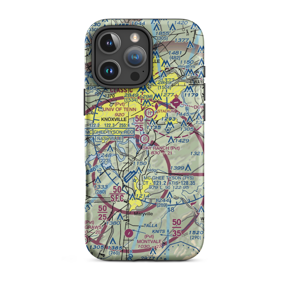 Sky Ranch Airport (TN98) VFR Sectional  Tough iPhone Case iPhone 16 Pro Max model shown