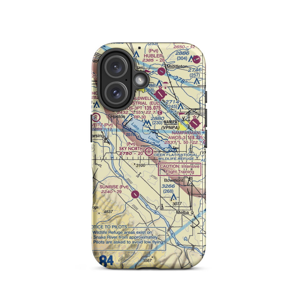 Sky Ranch North Airport (38ID) VFR Sectional  Tough iPhone Case iPhone 16 model shown