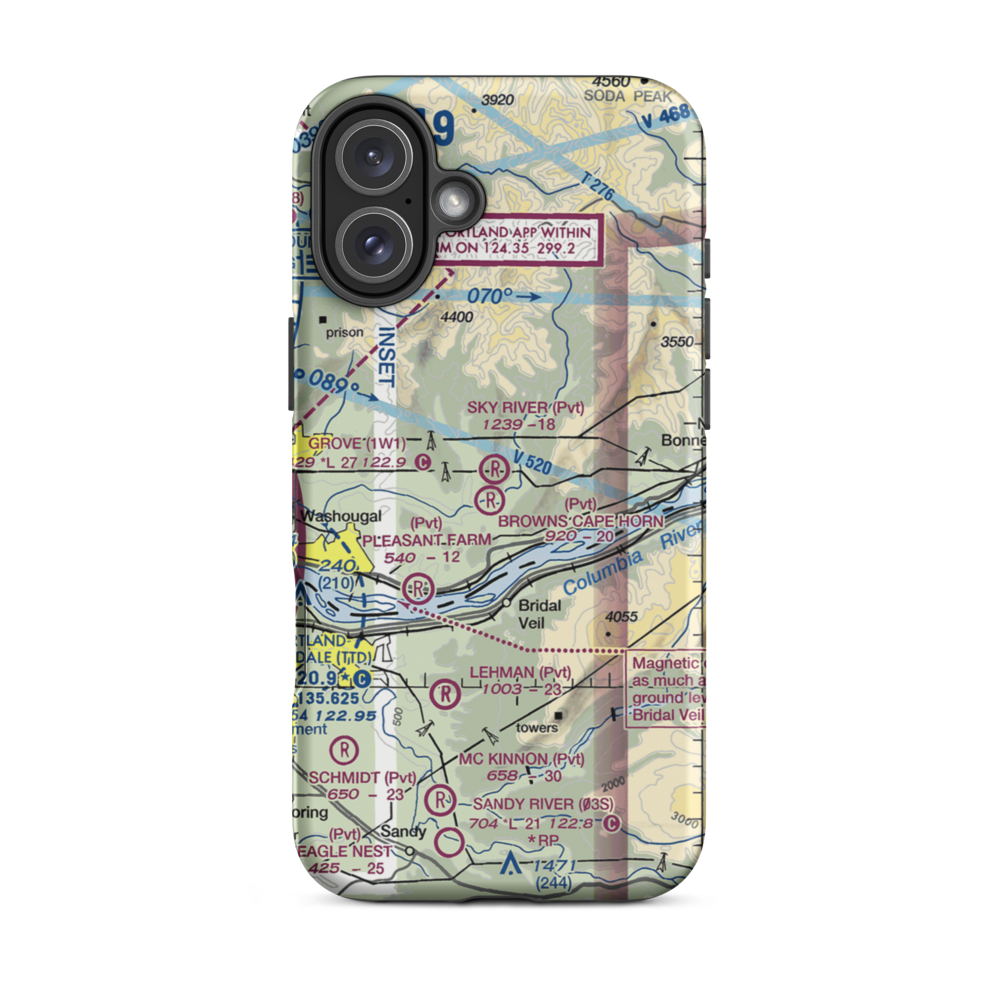 Sky River Ranch Airport (WA78) VFR Sectional  Tough iPhone Case iPhone 16 Plus model shown