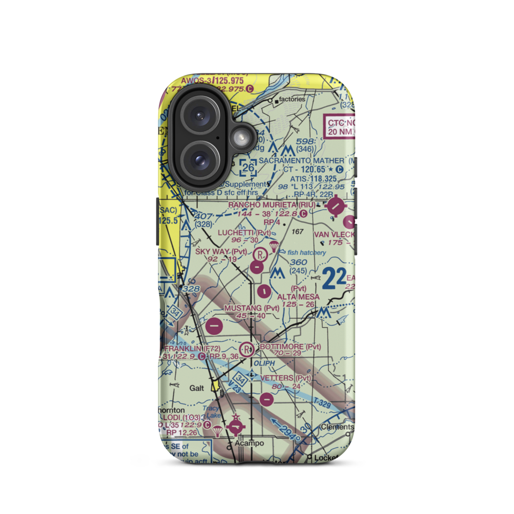 Sky Way Estates Airport (CL04) VFR Sectional  Tough iPhone Case iPhone 16 model shown