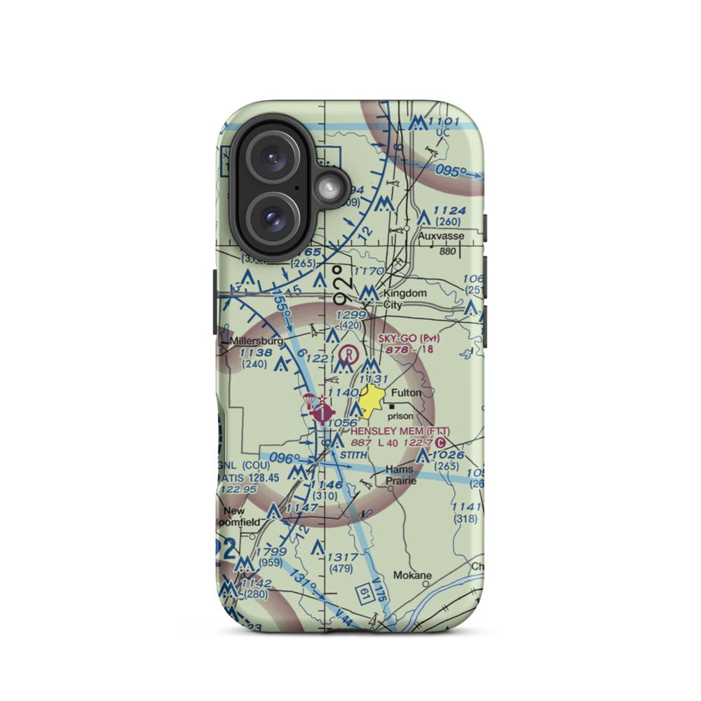 Sky-Go Farms Airport (73MU) VFR Sectional  Tough iPhone Case iPhone 16 model shown