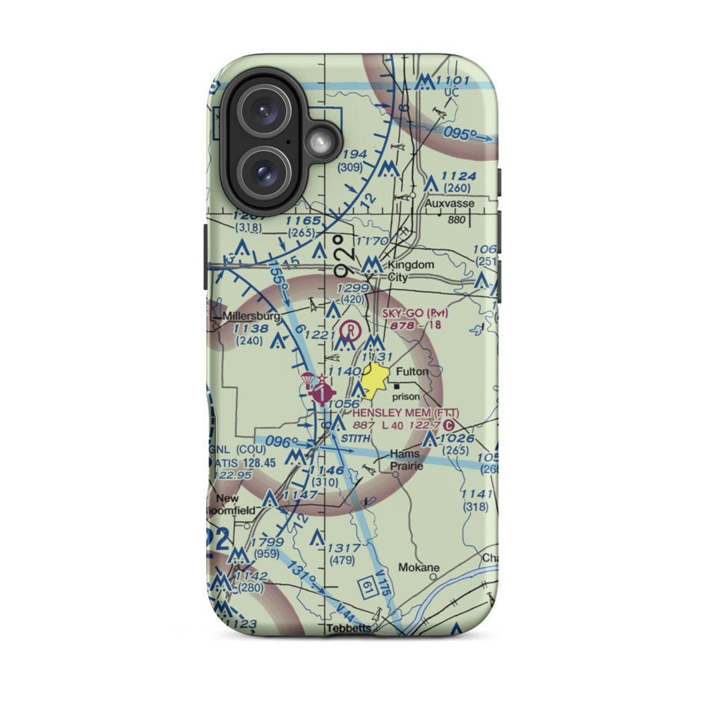 Sky-Go Farms Airport (73MU) VFR Sectional  Tough iPhone Case iPhone 16 Plus model shown