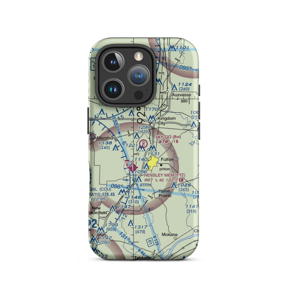 Sky-Go Farms Airport (73MU) VFR Sectional  Tough iPhone Case iPhone 16 Pro model shown