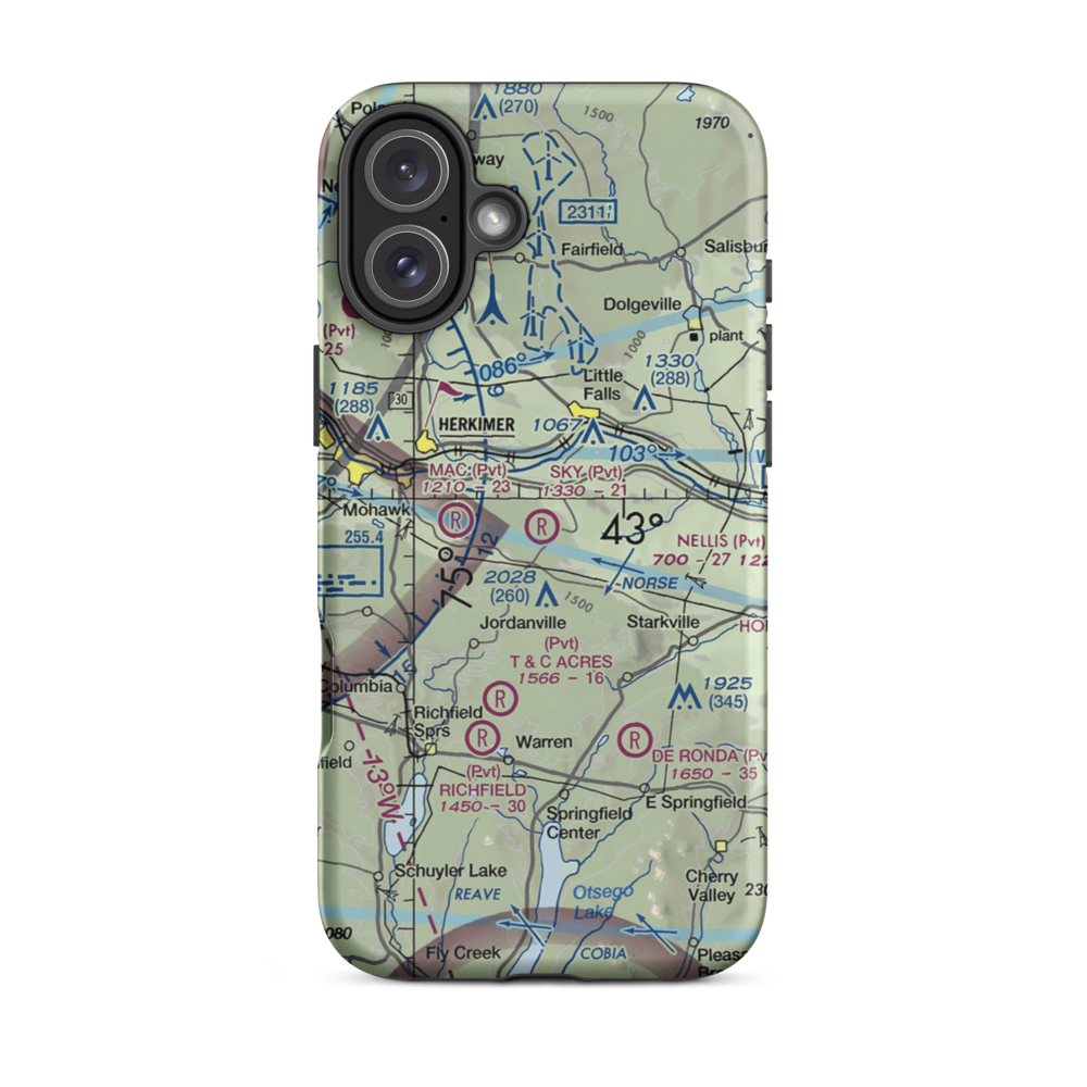 Sky-Ranch Airport (NY26) VFR Sectional  Tough iPhone Case iPhone 16 Plus model shown